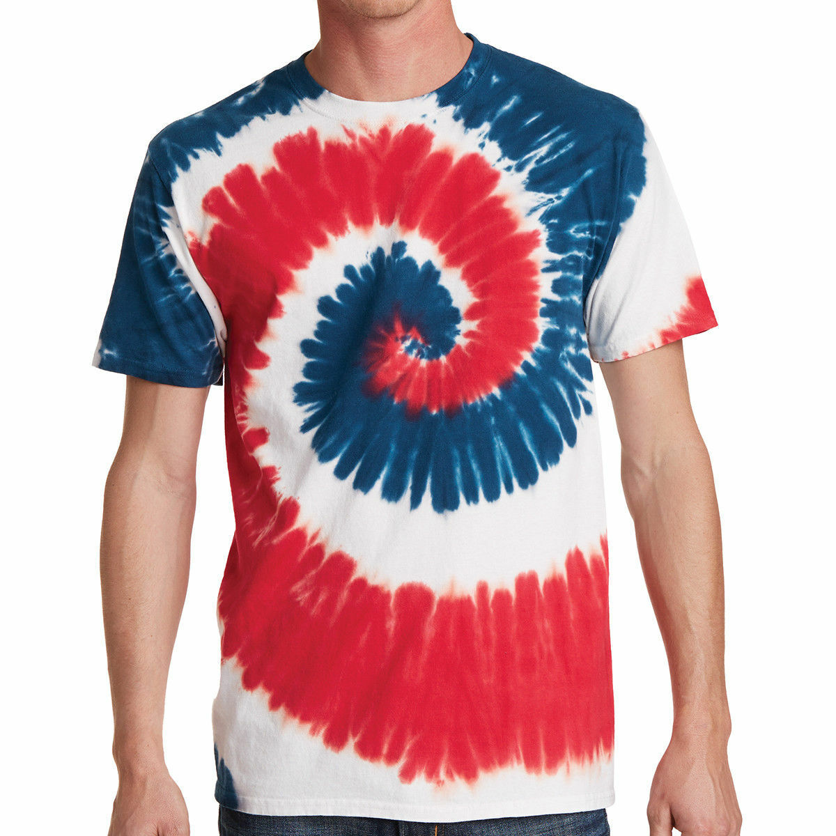 Spiral Tie Dye Mens T-Shirt Blank Tye Dyed Tee S, M, L, XL, 2X, 3X, 4X NEW