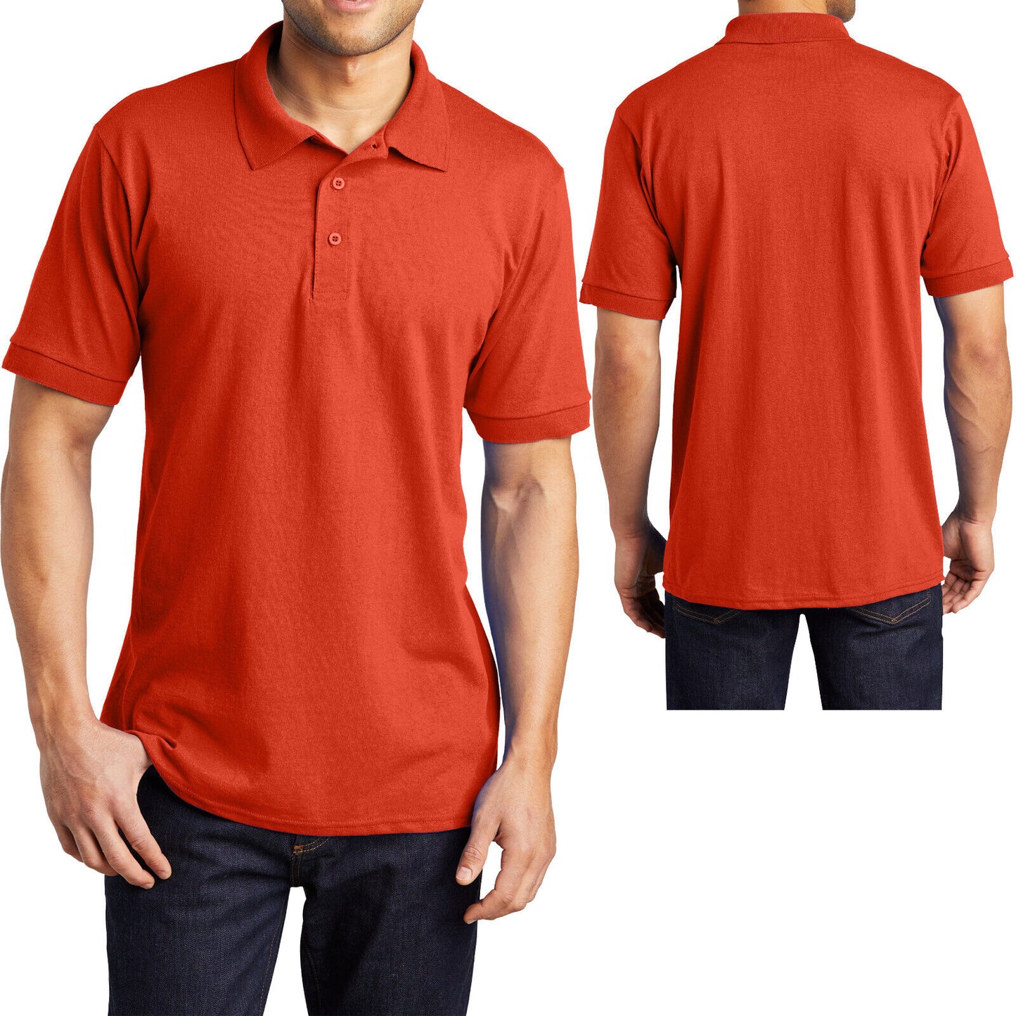 Mens TALL Collared Polo Moisture Wicking Jersey Blend LT, XLT, 2XLT, 3XLT, 4XLT