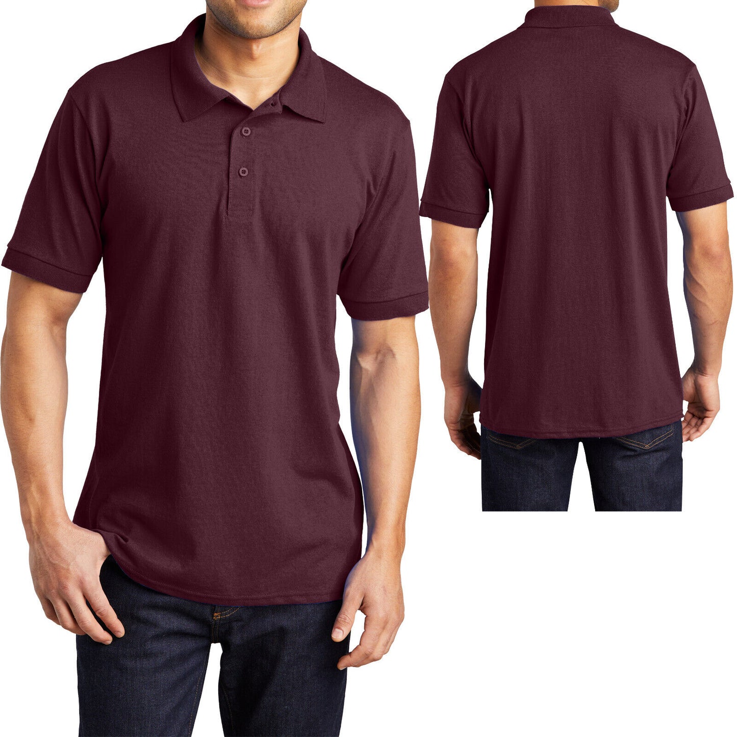 Mens TALL Collared Polo Moisture Wicking Jersey Blend LT, XLT, 2XLT, 3XLT, 4XLT