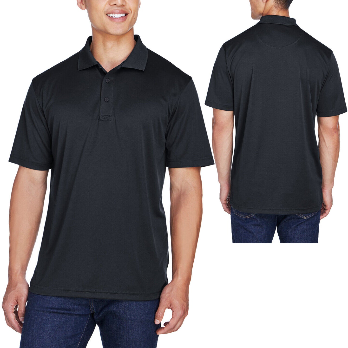 Mens TALL Moisture Wicking Mesh Polo Shirt UPF 40+ Sun Protect Dri Fit XLT, 2XLT