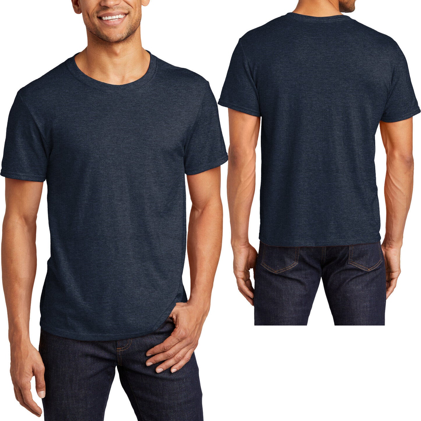 Mens Jerzees Premium Soft Ringspun Cotton/Poly Blend Tee Wicking Heather T-Shirt