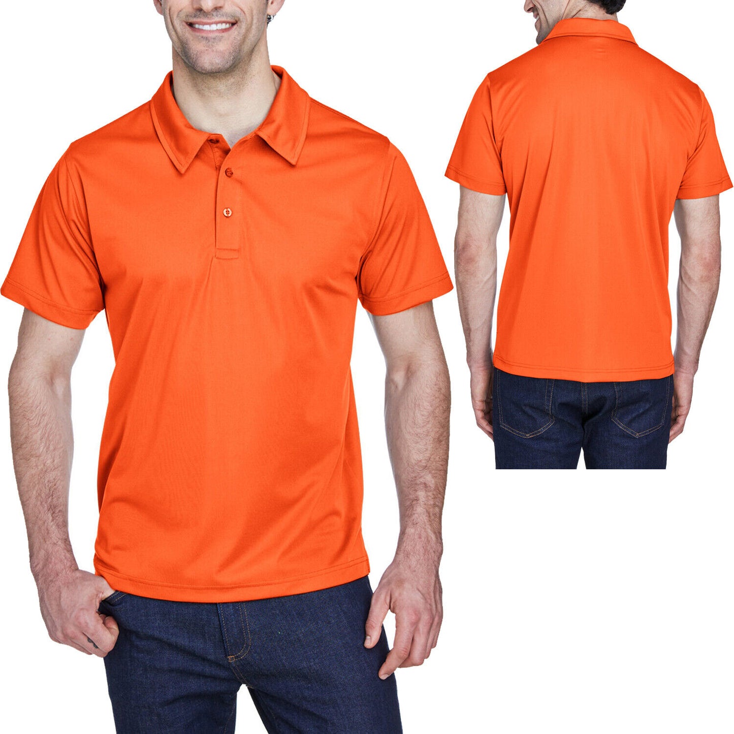 Mens Safety Moisture Wick Polo Shirt Snag UV Sun Protection Antimicrobial XS-4XL