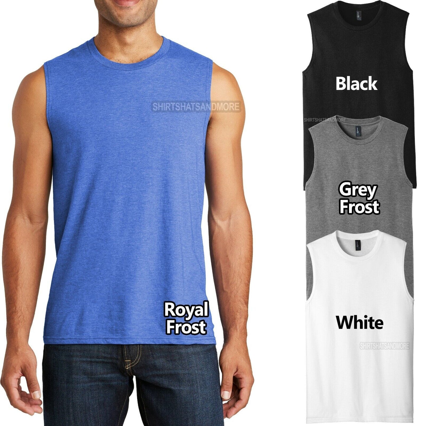 Young Mens Sleeveless T-Shirt Muscle Tank Shooter Cotton Tee XS-XL, 2X 3X 4X NEW