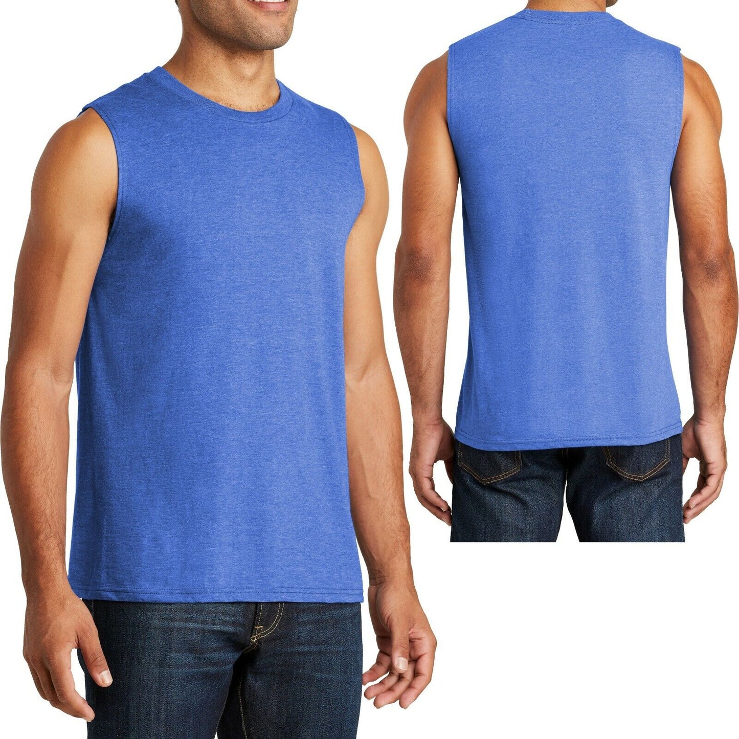 Young Mens Sleeveless T-Shirt Muscle Tank Shooter Cotton Tee XS-XL, 2X 3X 4X NEW