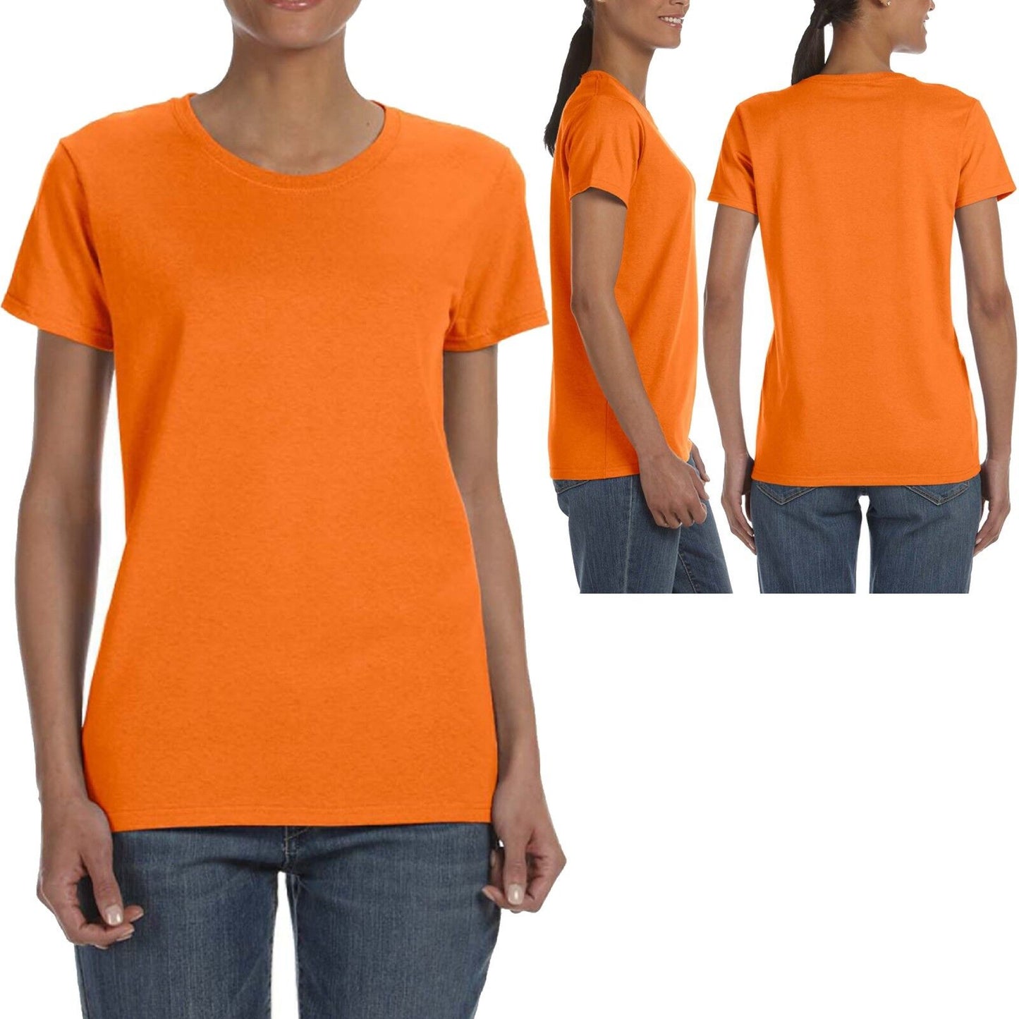 Gildan Ladies MISSY FIT T-Shirt Preshrunk Womens Short Sleeve Tee S-XL 2X, 3X