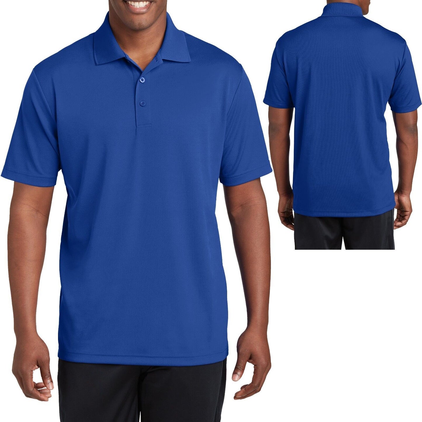 BIG Mens Polo Shirt MICRO MESH Comfortable Moisture Wicking Dri Fit 2XL, 3XL 4XL