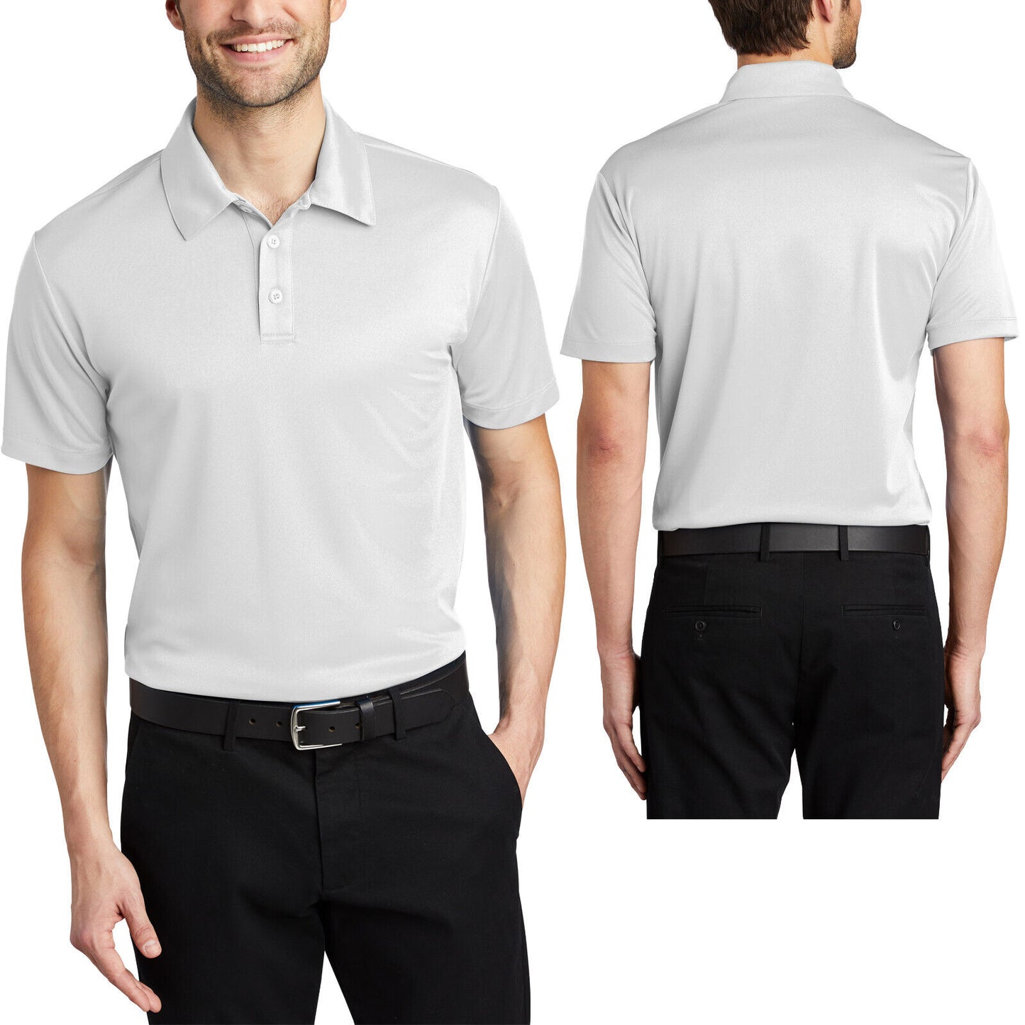 Mens Polo Shirt Moisture Wicking Performance dry fit Golf XS-XL, 2XL 3XL 4XL