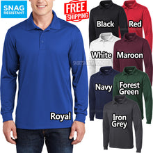 Load image into Gallery viewer, Mens Long Sleeve Micropique Snag Resistant Moisture Wicking Polo XS-4XL NEW!