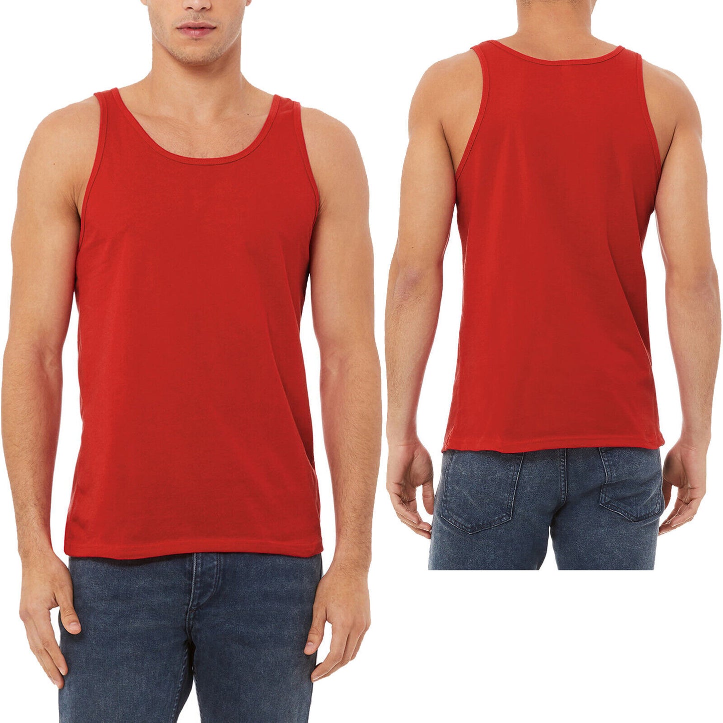 Mens Soft Ringspun Cotton Jersey Tank Top Sleeveless Tee XS-2XL MANY COLORS NEW!