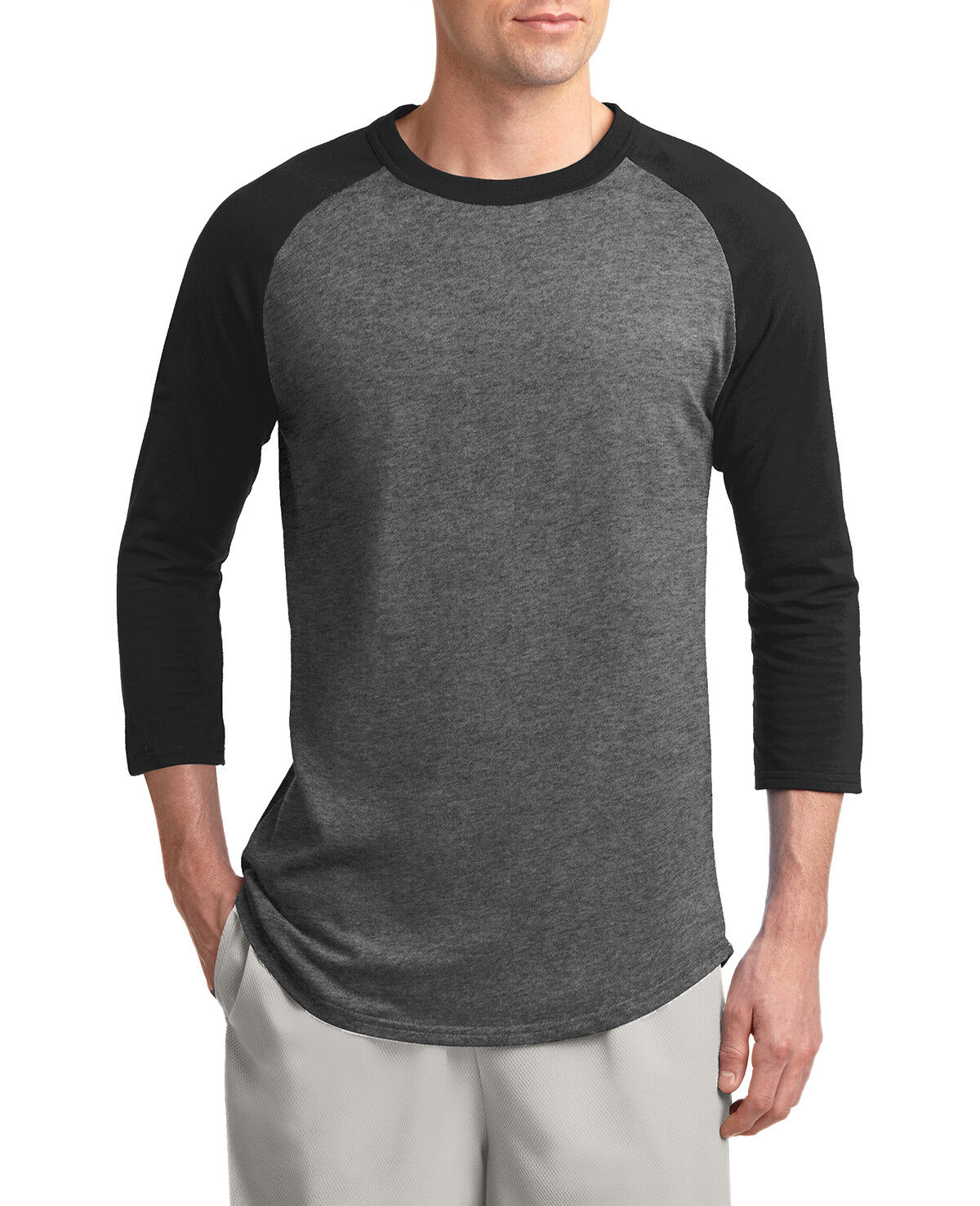 Mens 3/4 Sleeve Colorblock Raglan Baseball Jersey T-Shirt XS-XL 2X 3X 4X 5X 6X