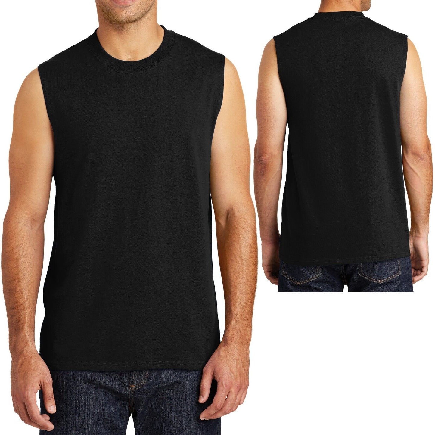 BIG MENS Sleeveless Muscle T-Shirt Cotton Gym Run Basketball 2XL, 3XL, 4XL NEW