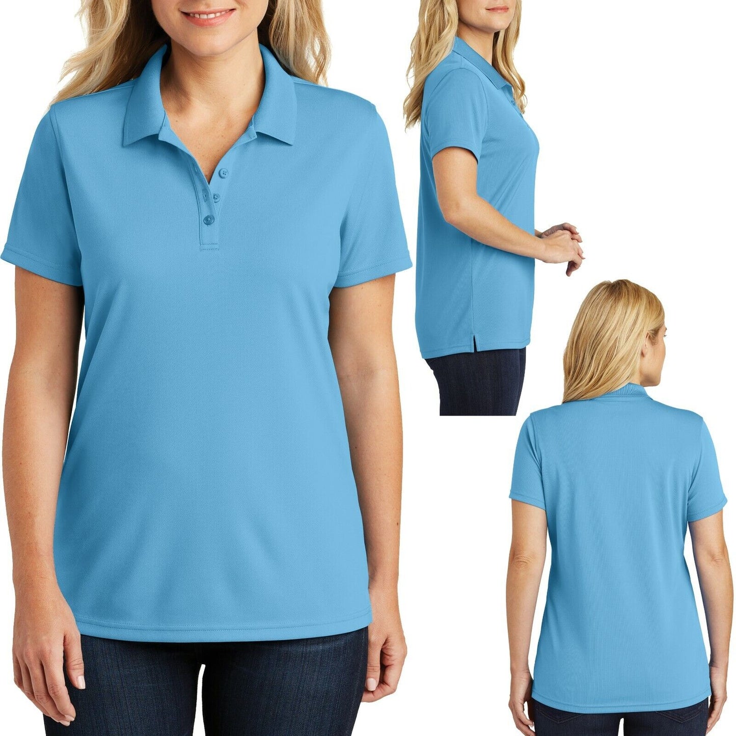 Ladies Polo Shirt UV30 Protection Moisture Wick Mesh Womens Top XS-XL 2X 3X 4X