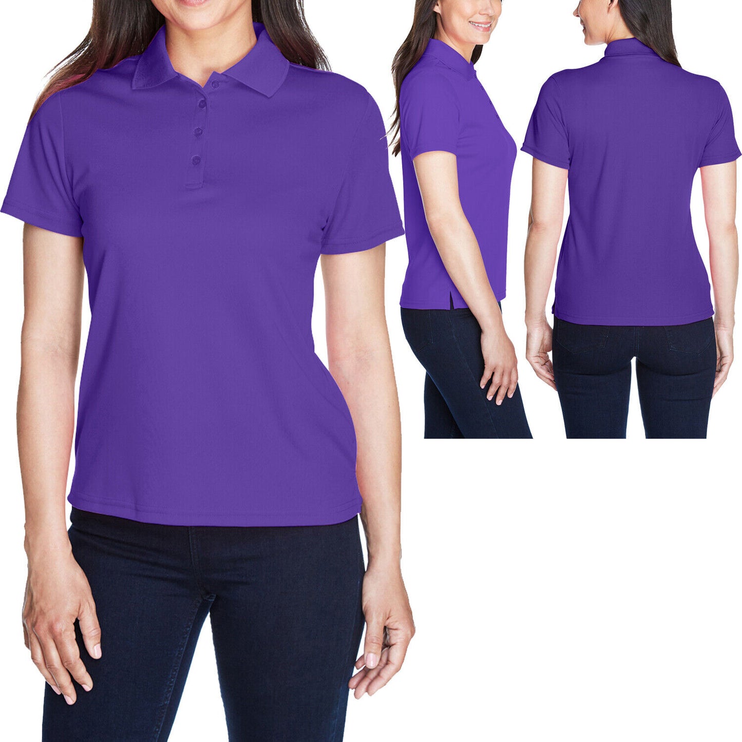 Ladies Plus Size Moisture Wicking Polo Shirt Dri Fit Womens XL, 2XL, 3XL, 4XL