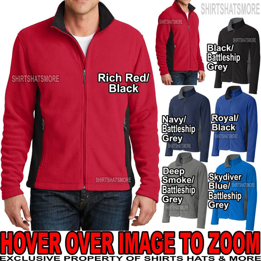 Mens Jacket Soft Two Tone Warm Polar Fleece with Pockets S-XL 2XL, 3XL, 4XL NEW