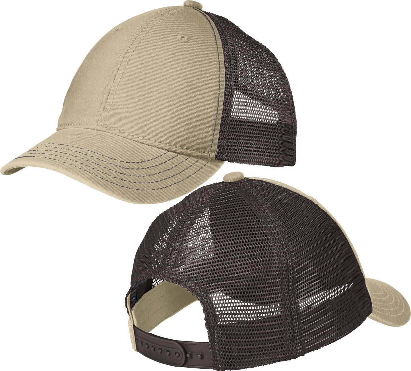 Adult Unstructured Super Soft Cotton Twill Cap Low Profile Meshback Hat 6 Colors