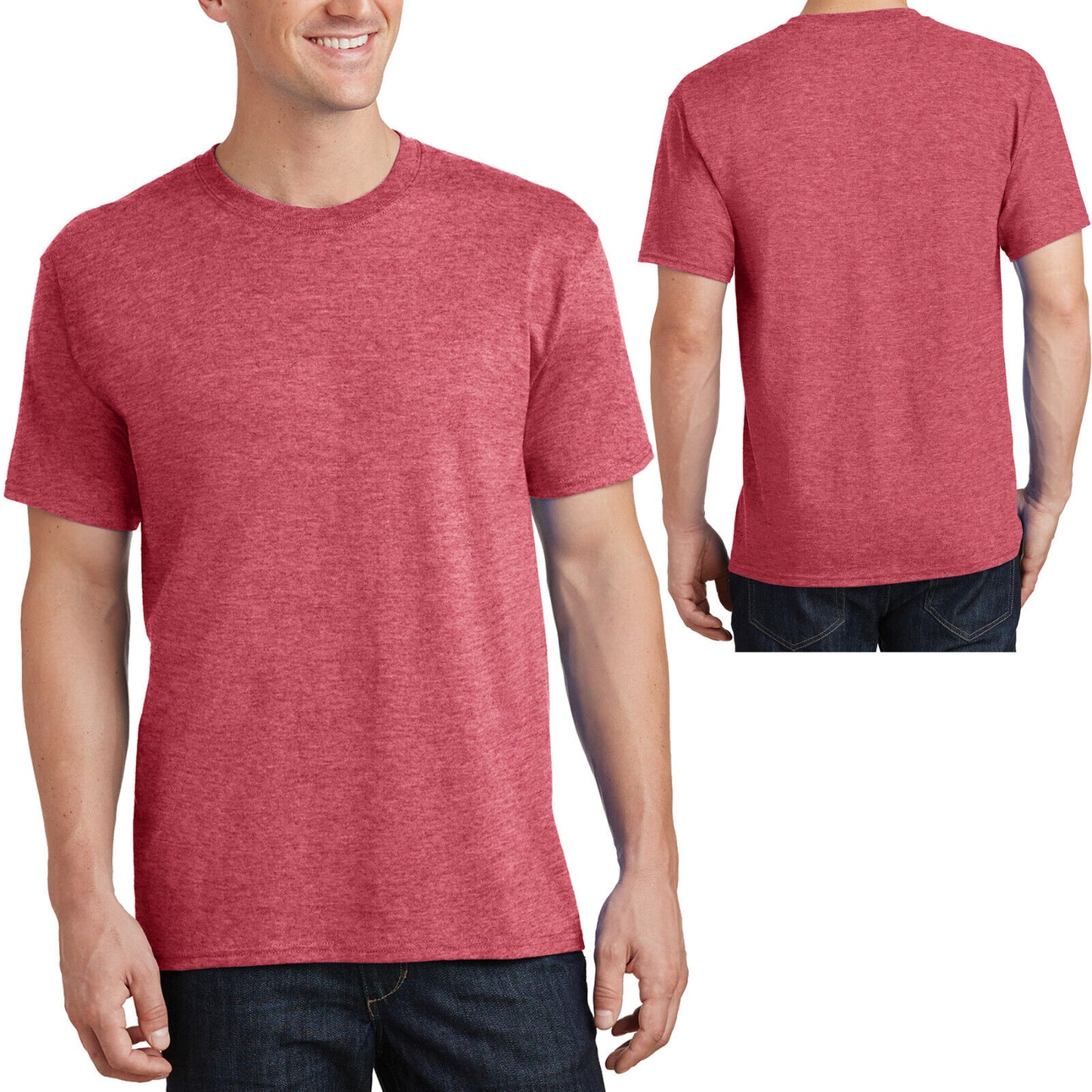 TALL Mens Heather Tee Classic Fit Blended T-Shirt LT, XLT, 2XLT, 3XLT, 4XLT NEW!