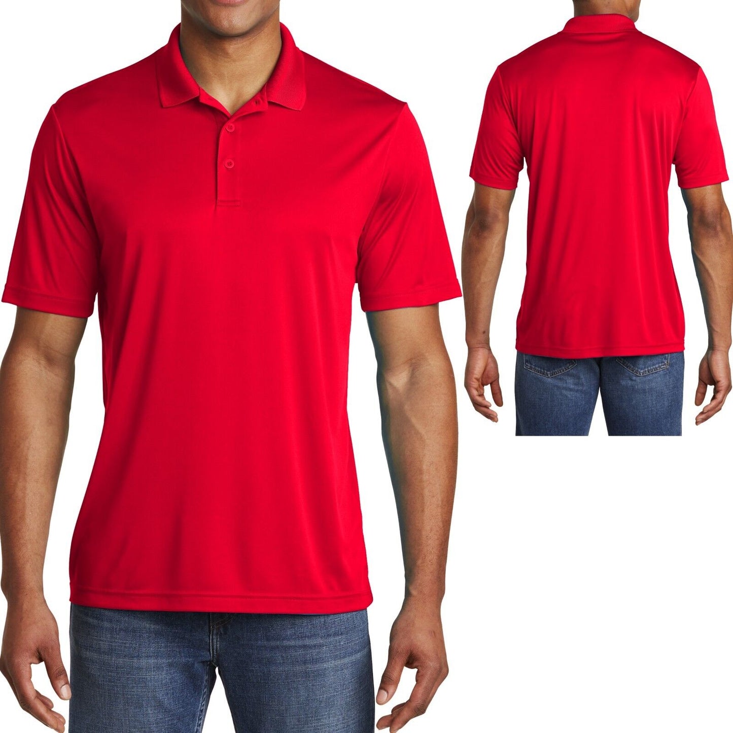 Mens Polo Shirt Performance Dri Fit Moisture Wicking XS, S, M L XL 2XL 3XL, 4XL