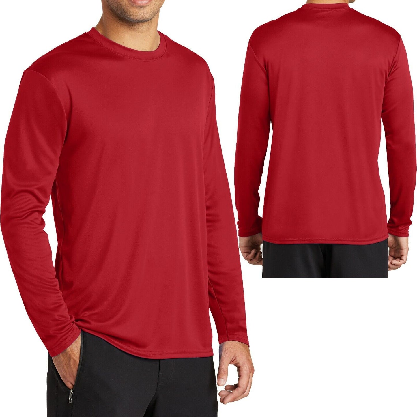 Big Mens Long Sleeve Base Layer Moisture Wicking T-Shirt XL, 2XL, 3XL, 4XL NEW