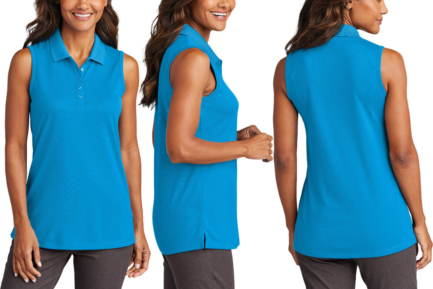 Womens Moisture Wicking Sleeveless Polo Top Ladies UPF30 Shirt Snag Resist XS-4X