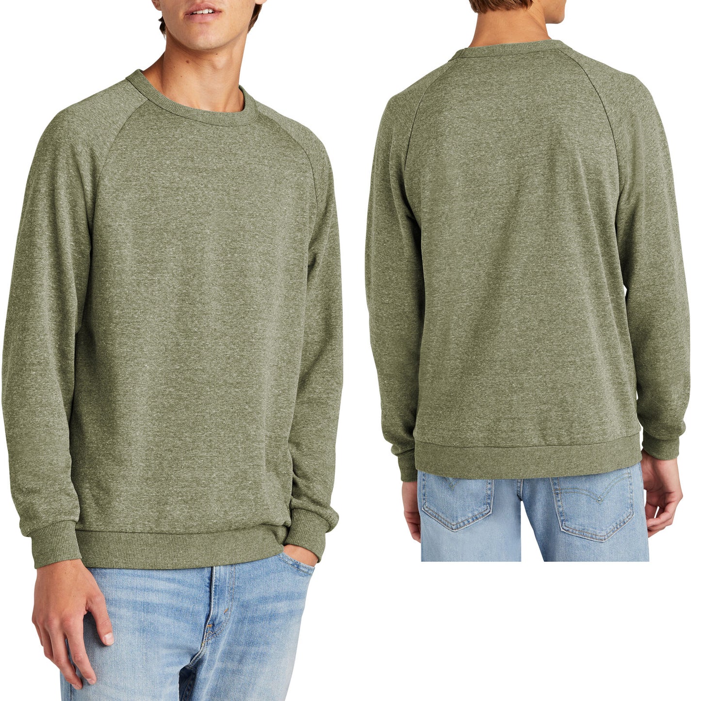 Mens Triblend Super Soft Fleece Crewneck Sweatshirt Pullover Sweater XS-4XL NEW!