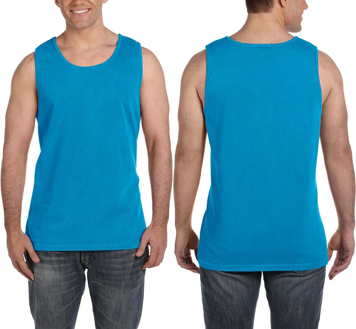 Mens Heavyweight 100% Soft Cotton Tank Top Sleeveless Tee Garment Washed XS-3XL