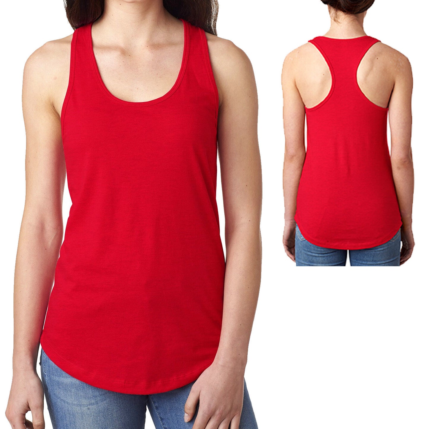 Ladies Flowy PRESHRUNK Racerback Tank Top Cotton/Poly Womens Junior XS-2XL NEW