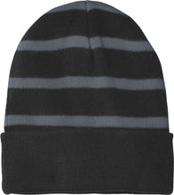 Load image into Gallery viewer, Striped Beanie With Solid Cuff Winter Wam Headwear NEW!
