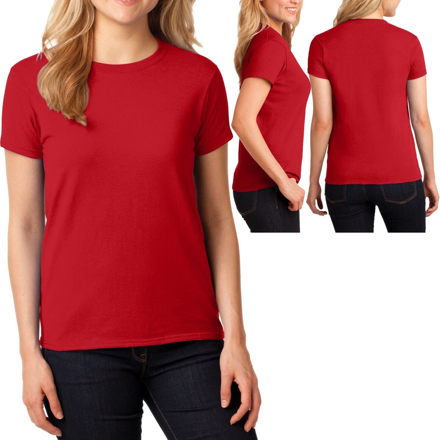 Gildan Ladies MISSY FIT T-Shirt Preshrunk Womens Short Sleeve Tee S-XL 2X, 3X