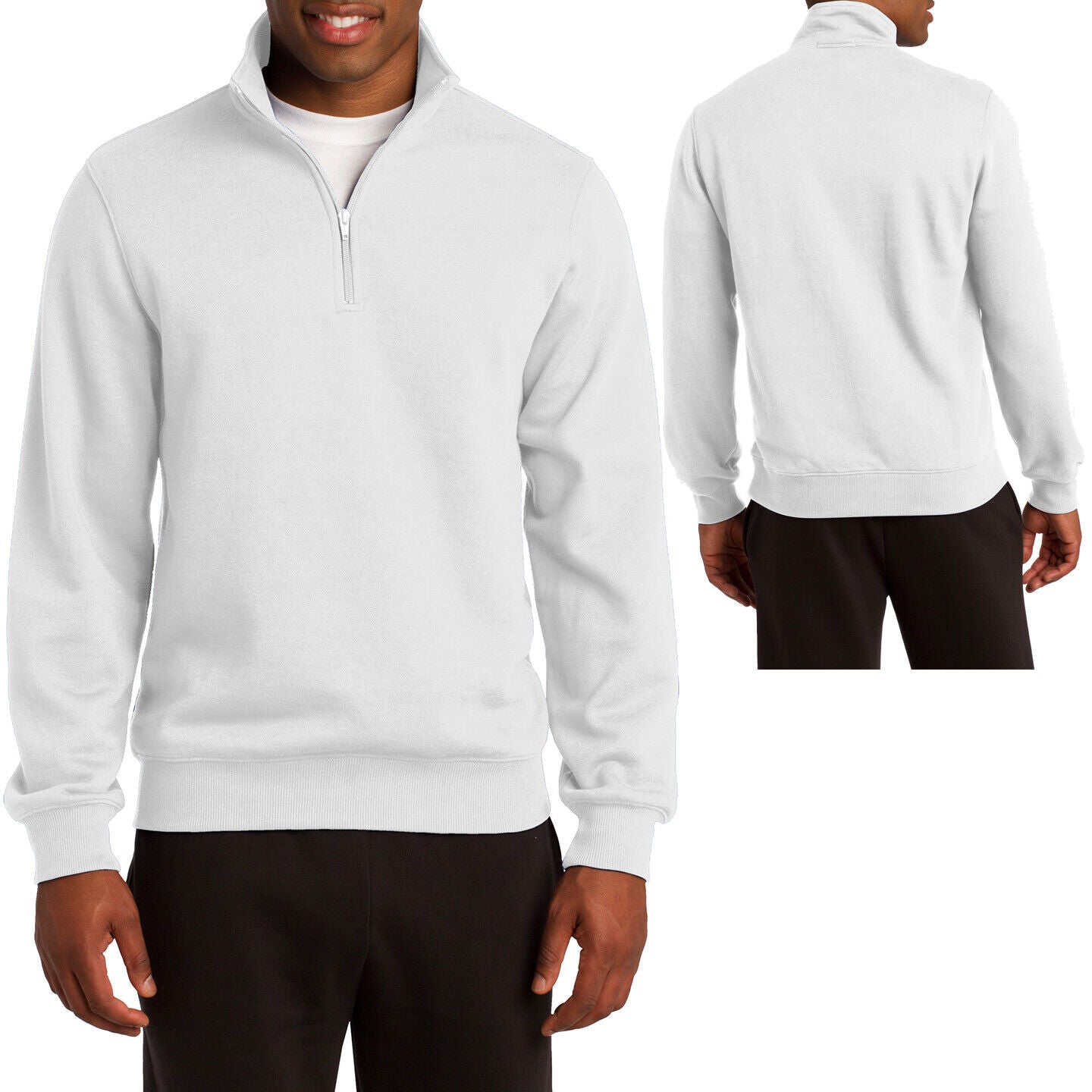 Mens TALL 1/4 Zip Pullover Sweatershirt Blended Sweater LT XLT 2XLT 3XLT 4XLT