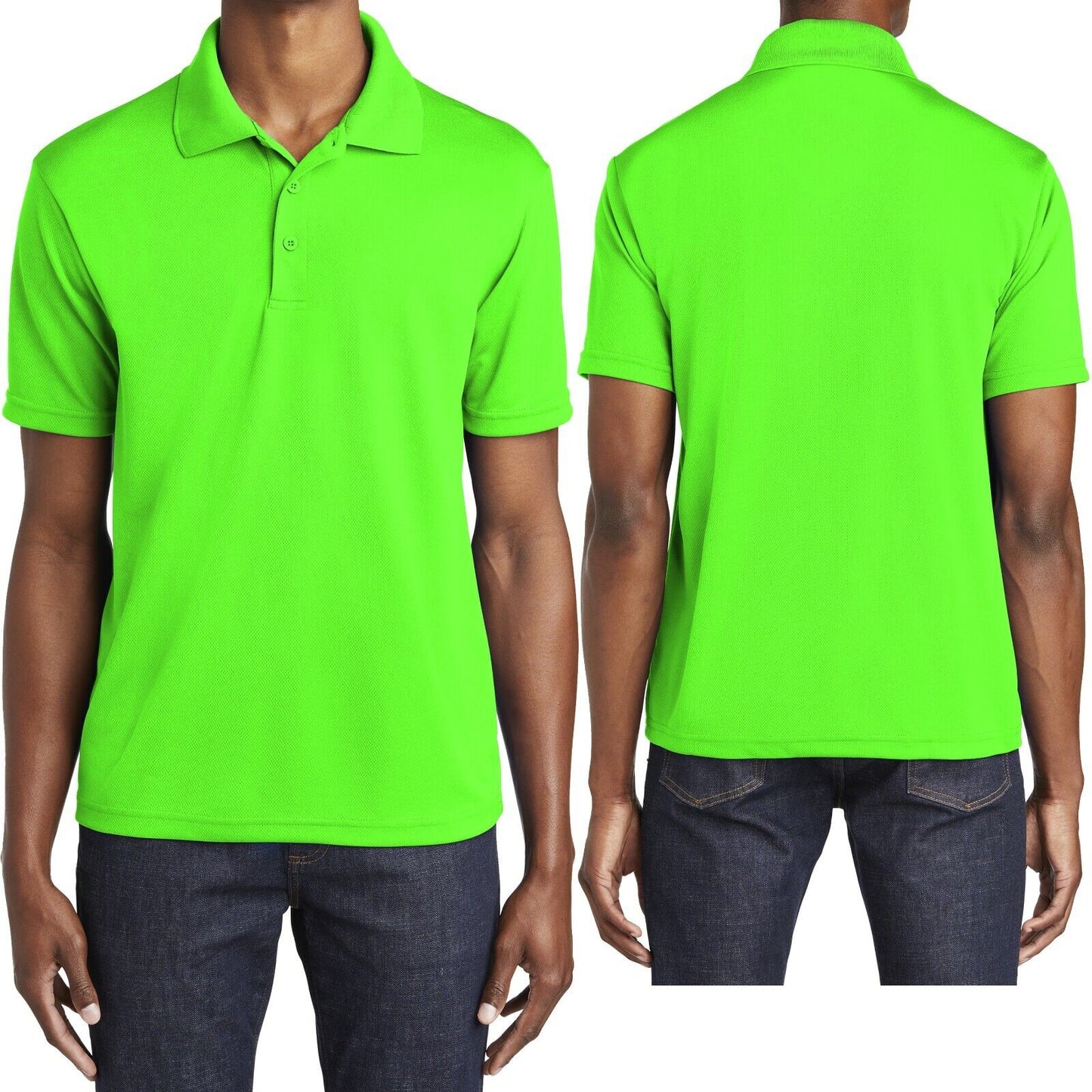 Mens Moisture Wicking Mini Mesh Polo Shirt Dri Fit Sizes XS-XL 2XL, 3XL, 4XL NEW