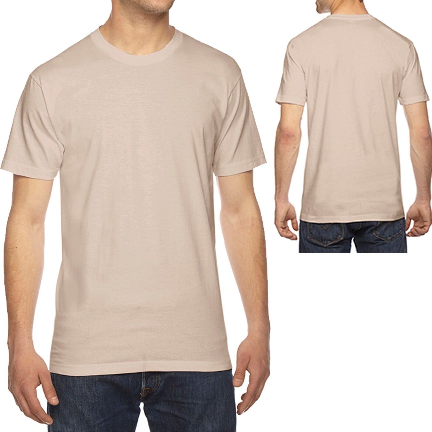 American Apparel T-Shirt Fine Jersey Crewneck Blank Cotton Tee XS-XL, 2XL, 3XL