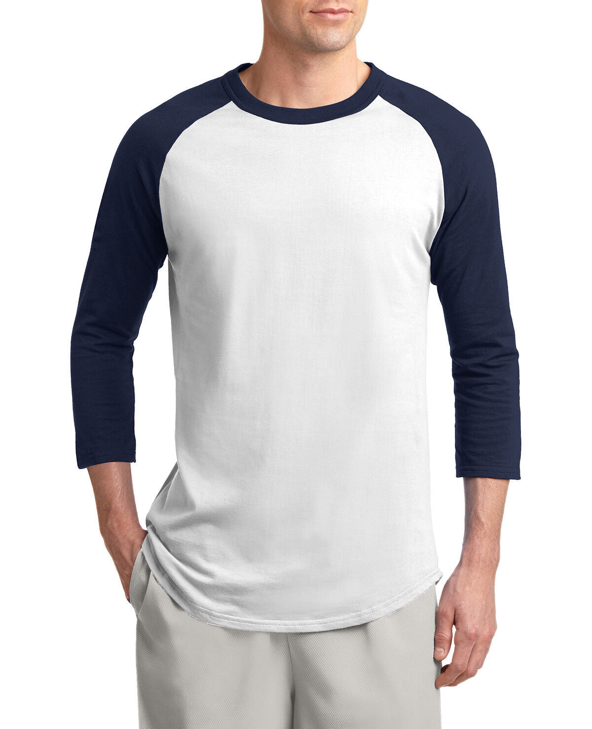 Mens 3/4 Sleeve Colorblock Raglan Baseball Jersey T-Shirt XS-XL 2X 3X 4X 5X 6X