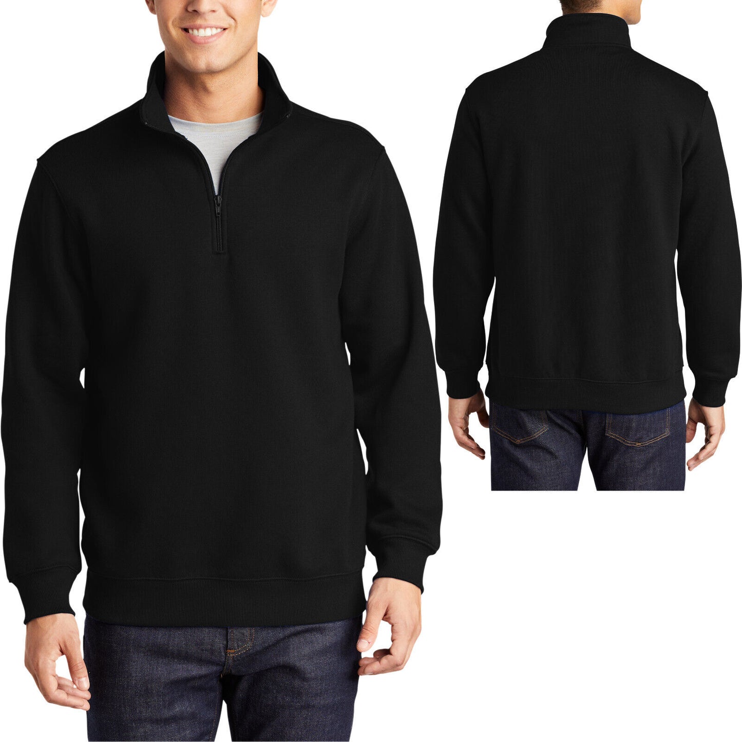 Mens TALL 1/4 Zip Pullover Sweatershirt Blended Sweater LT XLT 2XLT 3XLT 4XLT