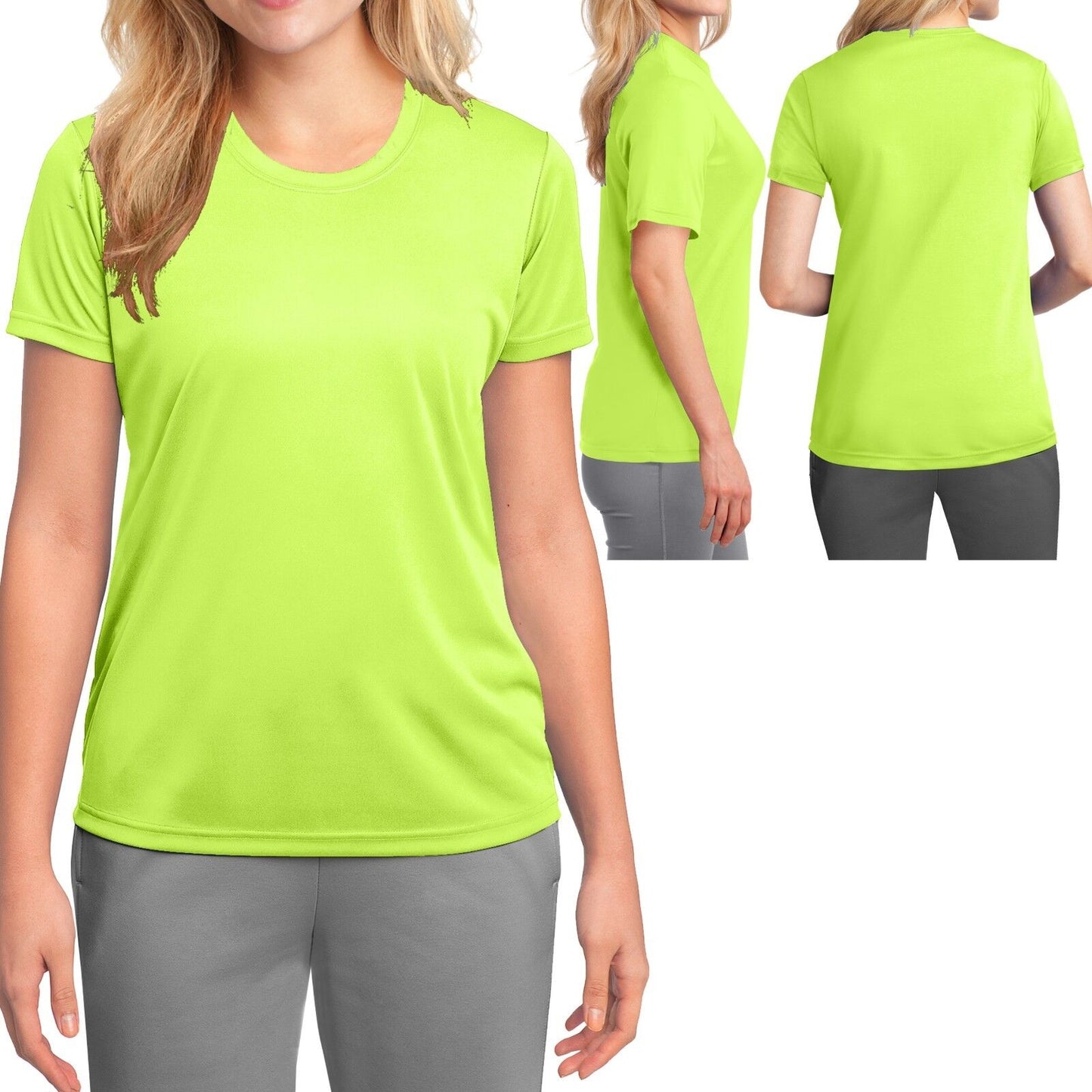 Ladies Dri Fit T-Shirt Moisture Wicking Gym Workout Yoga Womens Tee XS-4XL NEW