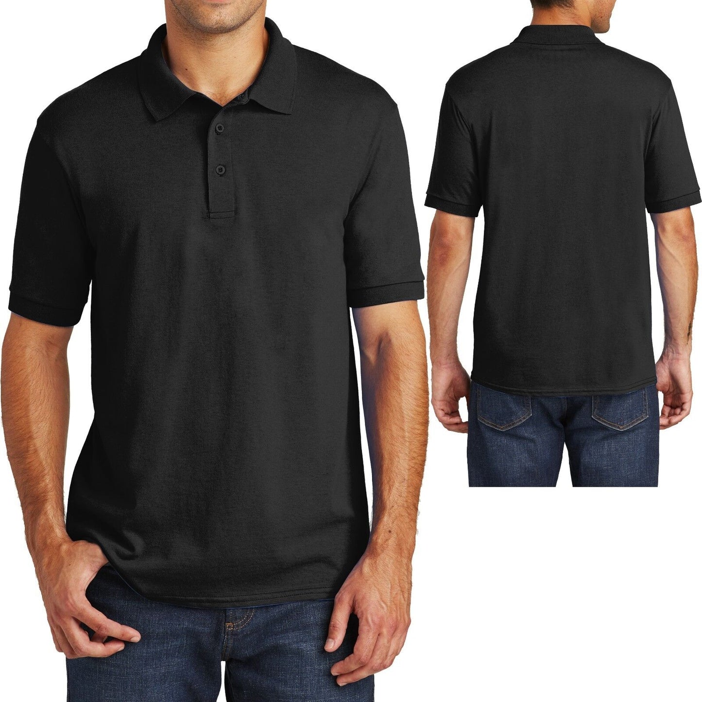 Big Mens Polo Shirt 50/50 Cotton Poly Blend Jersey Knit XL 2XL 3XL 4XL 5XL 6XL