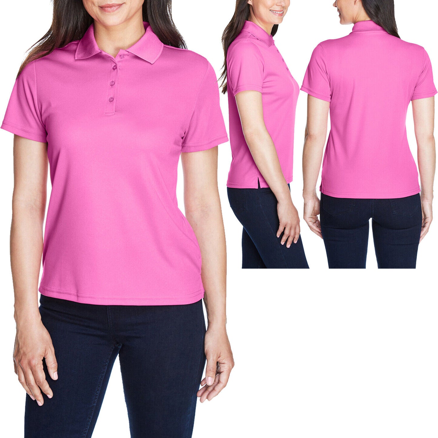 Ladies Plus Size Moisture Wicking Polo Shirt Dri Fit Womens XL, 2XL, 3XL, 4XL