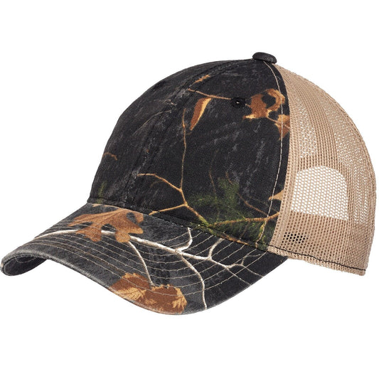 Unstructured Camo Mesh Back Baseball Cap Hat Realtree Xtra Black/ Tan Adjustable