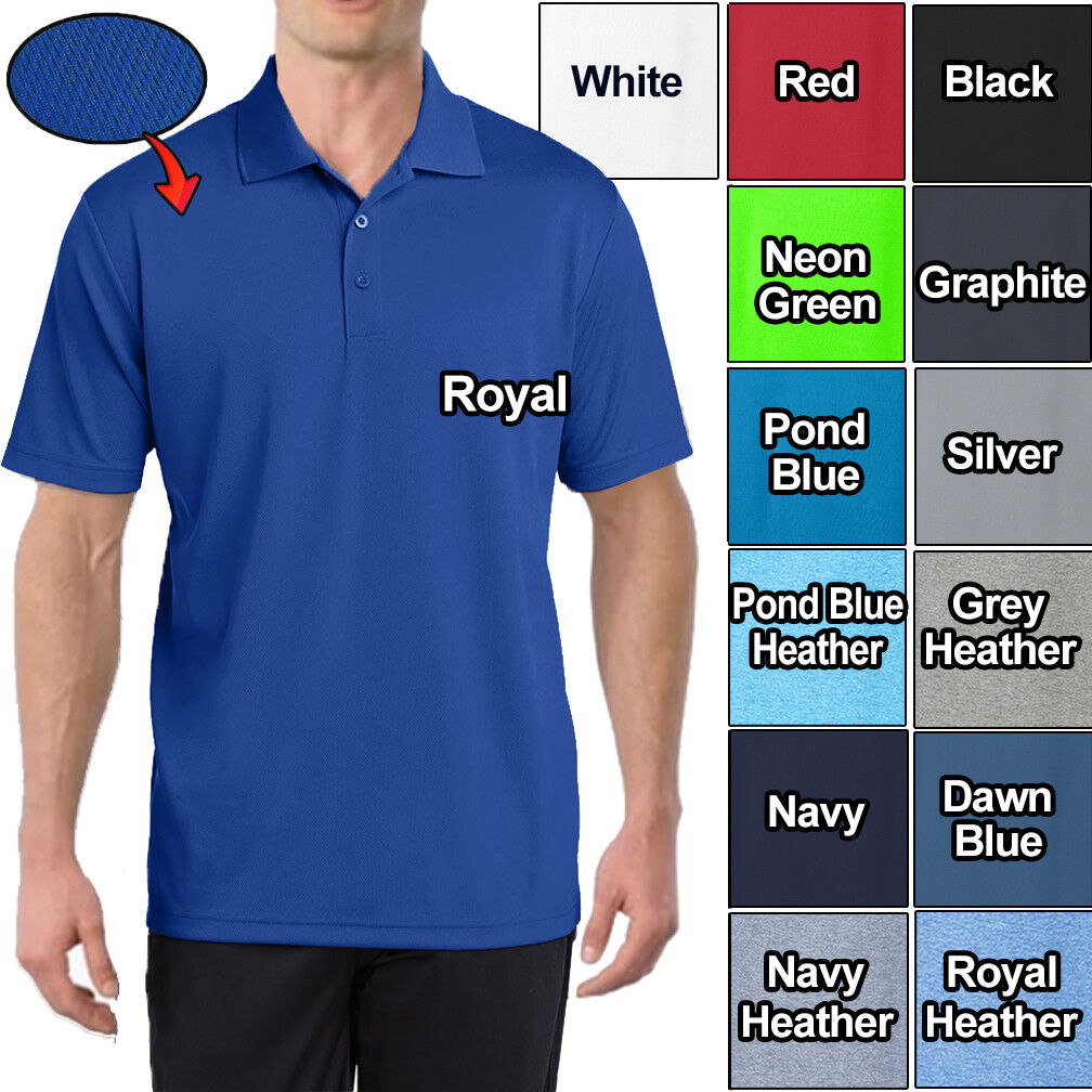 Men's Polo Shirt Moisture Wicking Dri Fit Micro Mesh XS - XL 2XL, 3XL, 4XL NEW