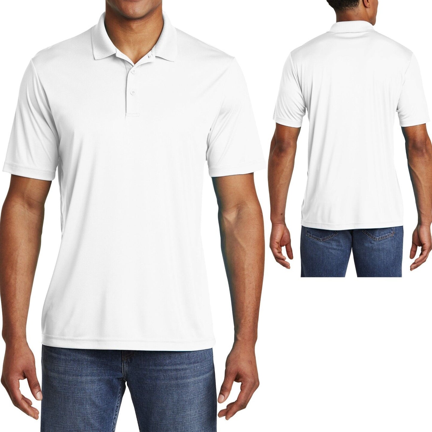 Mens Polo Shirt Performance Dri Fit Moisture Wicking XS, S, M L XL 2XL 3XL, 4XL