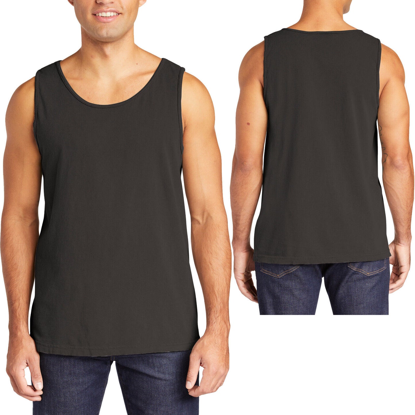 Mens Heavyweight 100% Soft Cotton Tank Top Sleeveless Tee Garment Washed XS-3XL