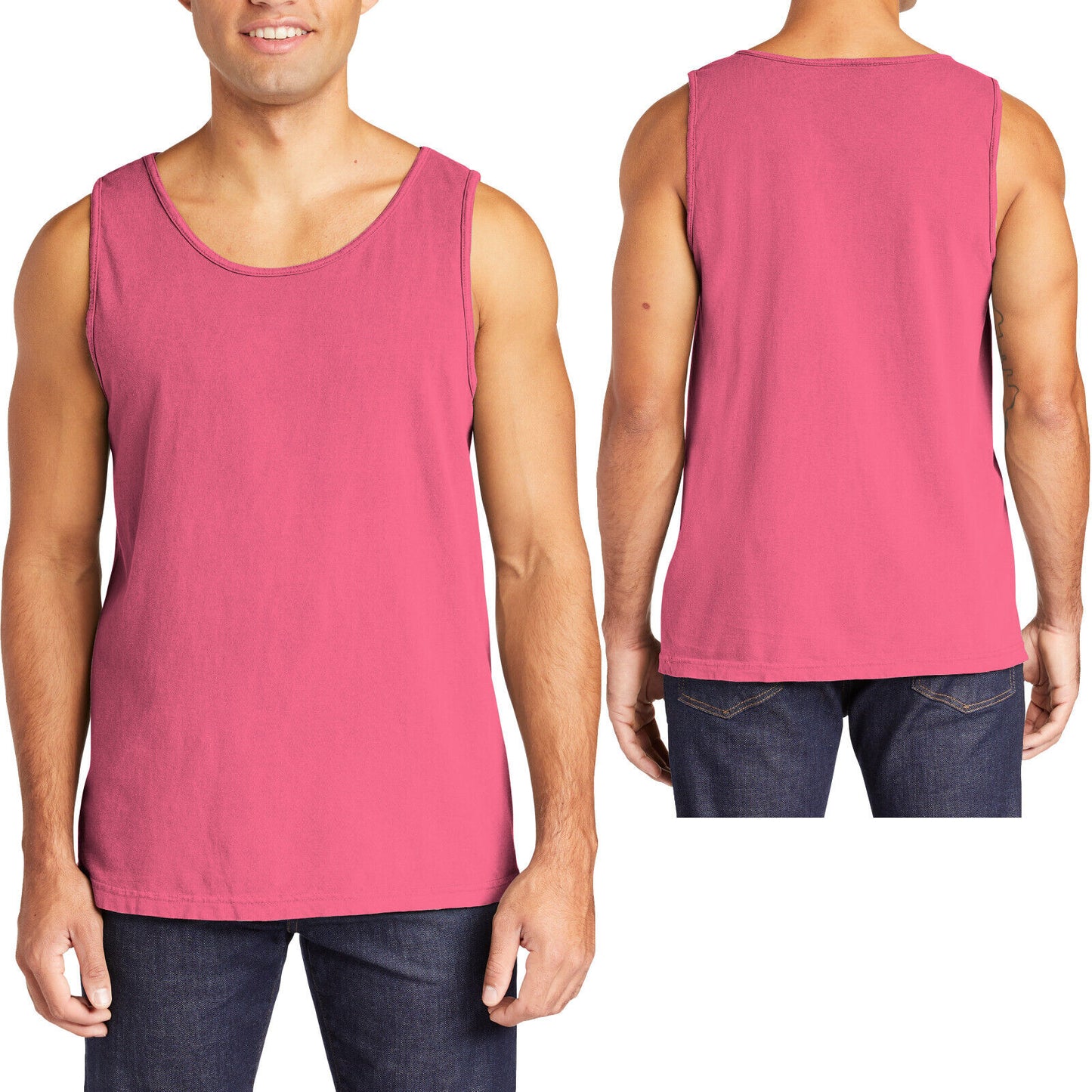 Mens Heavyweight 100% Soft Cotton Tank Top Sleeveless Tee Garment Washed XS-3XL