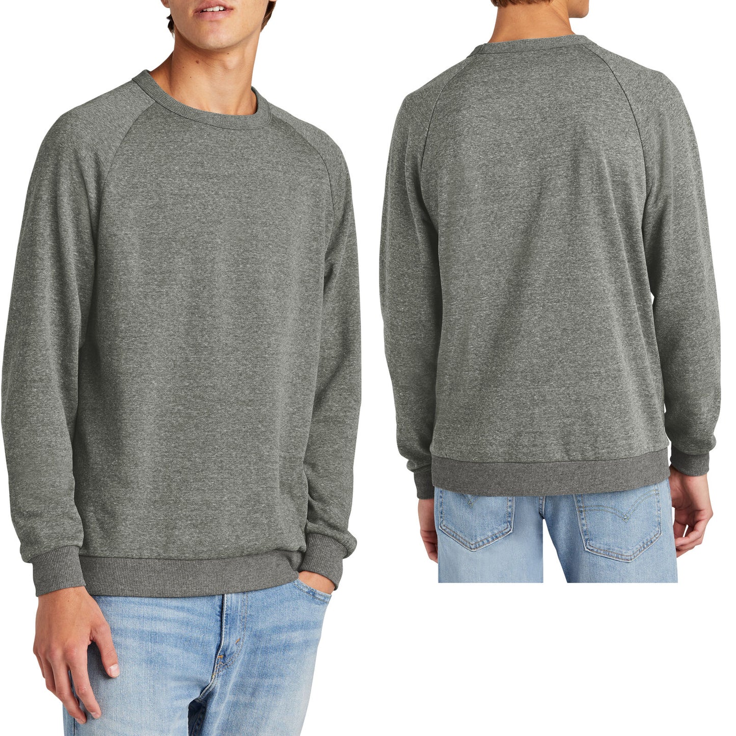 Mens Triblend Super Soft Fleece Crewneck Sweatshirt Pullover Sweater XS-4XL NEW!