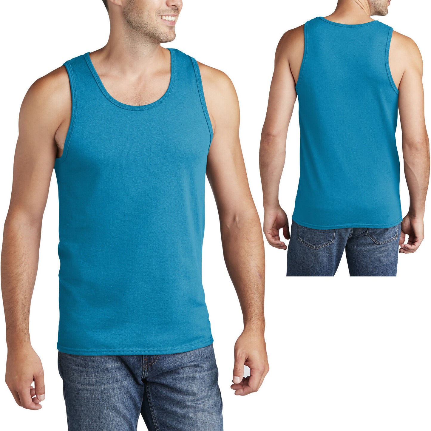 Mens Solid Tank Top 100% Preshrunk Cotton Includes NEONS S M L XL, 2XL, 3XL, 4XL