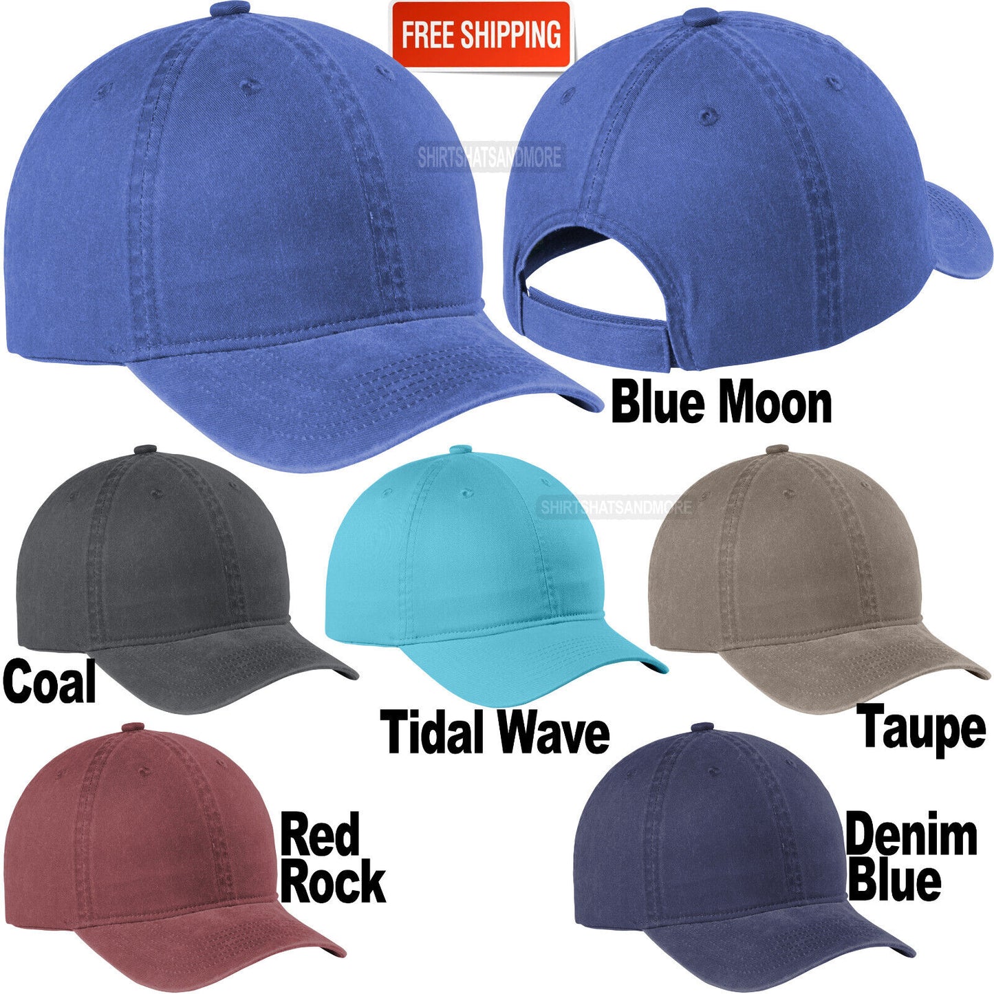 Garment Washed Cotton Twill Baseball Cap Unstructured Low Profile Hat Men Women