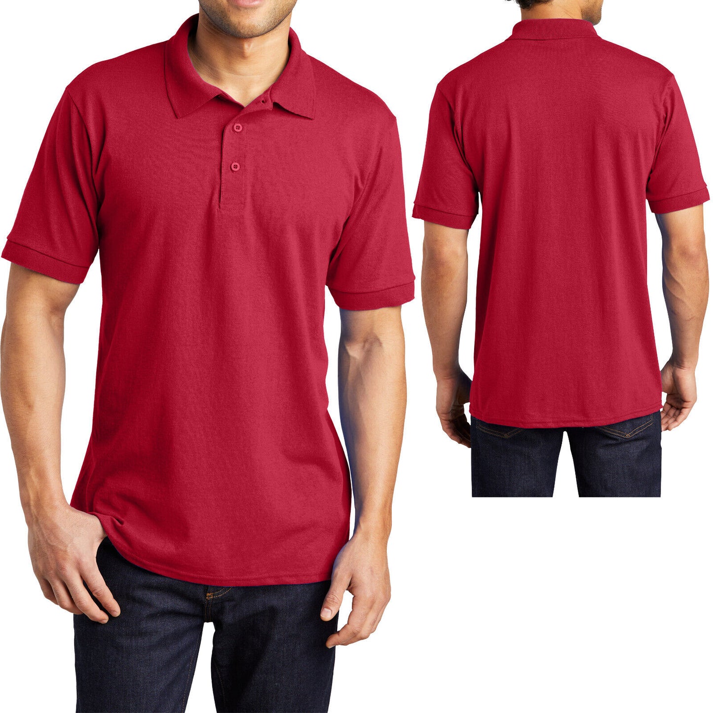 Mens TALL Collared Polo Moisture Wicking Jersey Blend LT, XLT, 2XLT, 3XLT, 4XLT