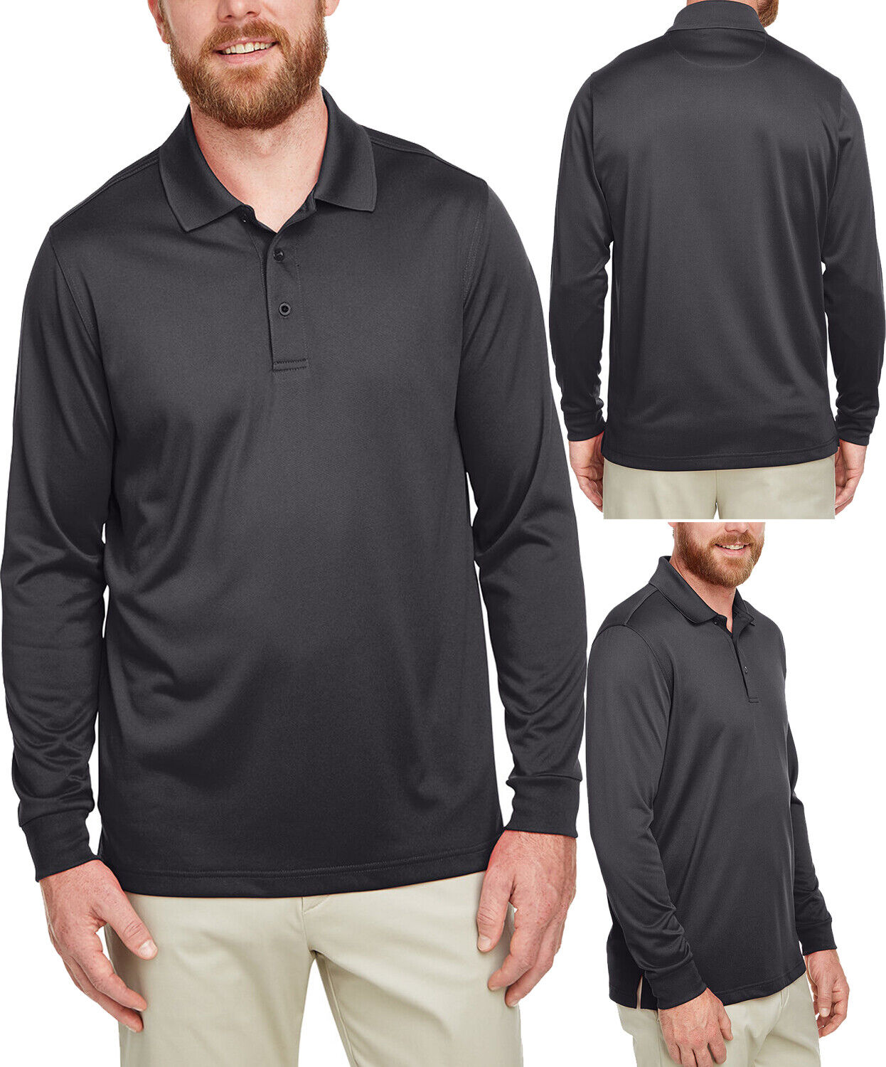 Mens TALL Long Sleeve Moisture Wicking Snag Protection Polo Shirt LT-4XLT NEW!