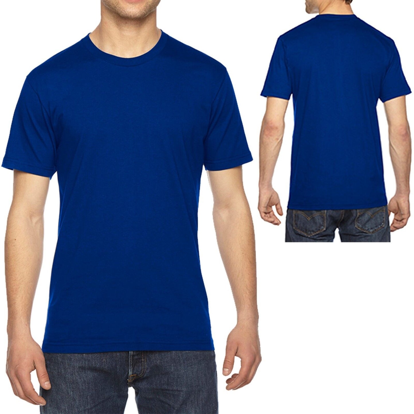 American Apparel T-Shirt Fine Jersey Crewneck Blank Cotton Tee XS-XL, 2XL, 3XL