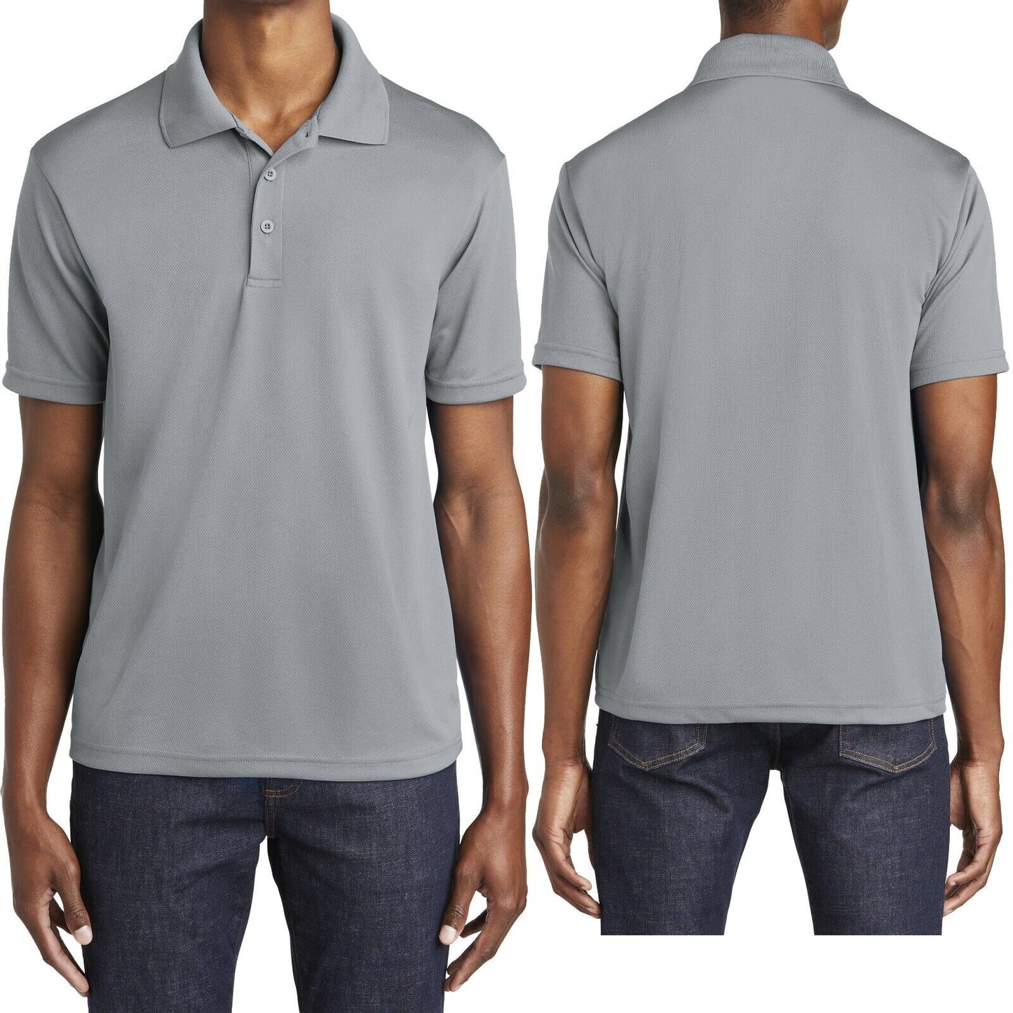 Mens Moisture Wicking Mini Mesh Polo Shirt Dri Fit Sizes XS-XL 2XL, 3XL, 4XL NEW