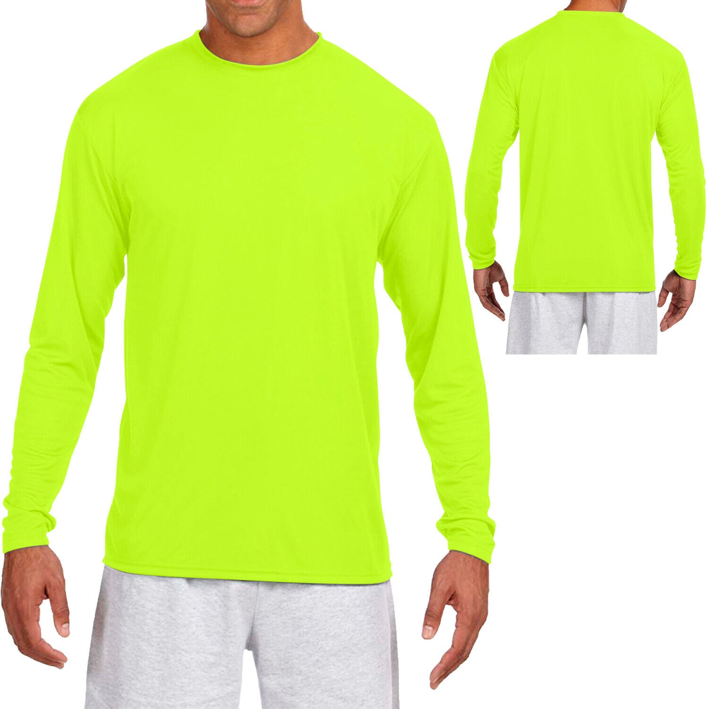 A4 Mens Moisture Wicking Long Sleeve T-Shirt Dri Fit Tee S M L, XL, 2XL, 3XL NEW