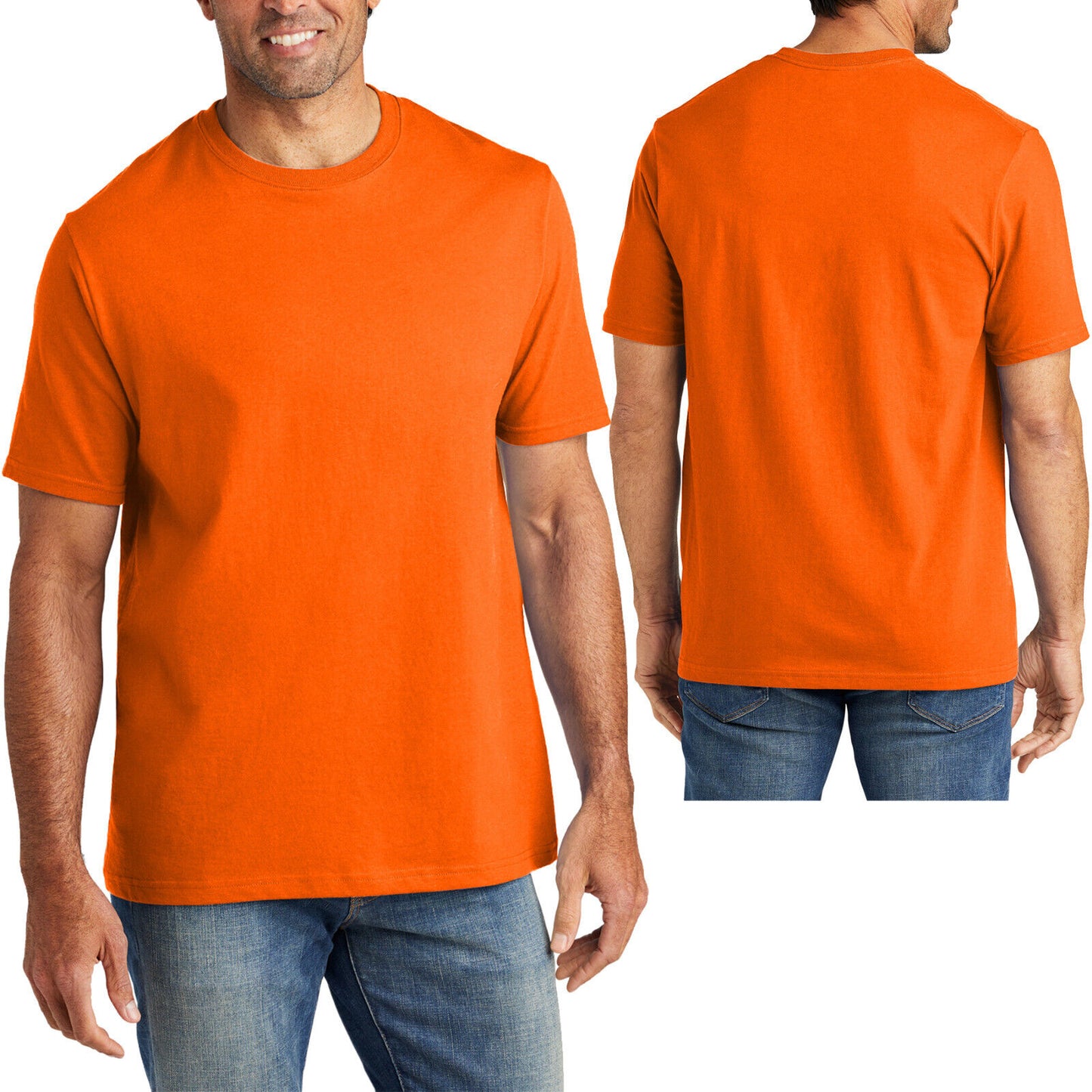 Mens Safety Colors Short Sleeve American Made T-Shirt 5.5 Ounce Tee S-4XL